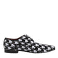 Dolce & Gabbana Dress Black White Sequined Lace Up Derby Shoes