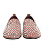 Dolce & Gabbana Pink Suede Crystals Loafers Men Dress Shoes