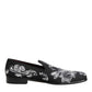 Dolce & Gabbana Black Silver Sequined Loafers Men Dress Shoes