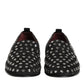 Dolce & Gabbana Black Crystal Embellished Loafers Dress Shoes