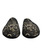 Dolce & Gabbana Black Floral Jacquard Slides Slippers Shoes