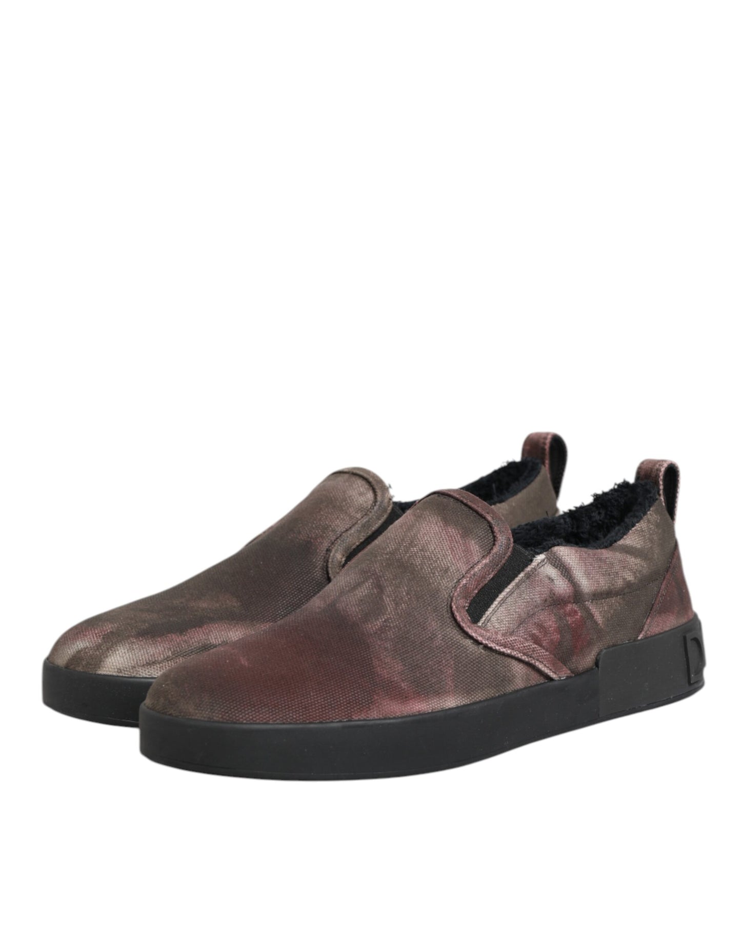 Dolce & Gabbana Multicolor Cotton Low Top Slip On Men Sneakers Shoes