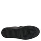 Dolce & Gabbana Black Leather Low Top Slip On Sneakers Shoes