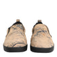 Dolce & Gabbana Beige Cotton Low Top Slip On Sneakers Shoes