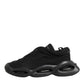 Dolce & Gabbana Black Lace Up Wave Low Top Men Sneaker Shoes