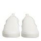 Dolce & Gabbana White Leather Low Top Slip On Sneakers Shoes