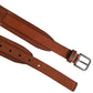 Dolce & Gabbana Brown Classic Gold Metal Logo Buckle Men  Belt