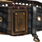 Dolce & Gabbana Plaid Fabric Logo Plate Brass Buckle Belt