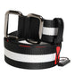 Dolce & Gabbana Black White Striped Logo Metal Buckle Belt