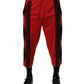 Dolce & Gabbana Red Embroidered Casual Cropped Trouser Pants