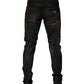 Dolce & Gabbana Black Cotton Skinny Tattered Men Denim Jeans