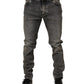 Dolce & Gabbana Gray Cotton Stretch Slim Fit Men Denim Jeans