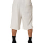 Dolce & Gabbana White Cotton Logo Plaque Men Bermuda Shorts