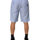 Dolce & Gabbana Light Blue Linen Mid Waist Men Bermuda Shorts