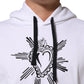 Dolce & Gabbana White Sacred Heart Hooded Sweatshirt Sweater