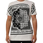 Dolce & Gabbana White Cotton Logo Bandana Print Men T-shirt