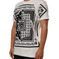 Dolce & Gabbana White Cotton Logo Bandana Print Men T-shirt
