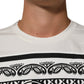 Dolce & Gabbana White Cotton Logo Bandana Print Men T-shirt