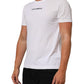 Dolce & Gabbana White Logo Print Cotton Crew Neck Men T-shirt