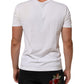 Dolce & Gabbana White Logo Print Cotton Crew Neck Men T-shirt