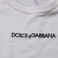 Dolce & Gabbana White Logo Print Cotton Crew Neck Men T-shirt