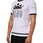 Dolce & Gabbana White Cotton Crown King Embroidery T-shirt
