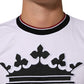 Dolce & Gabbana White Cotton Crown King Embroidery T-shirt