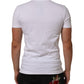 Dolce & Gabbana White Cotton Logo Print Crew Neck Men T-shirt
