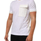 Dolce & Gabbana White Cotton Pocket Crew Neck Men Tee T-shirt
