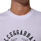 Dolce & Gabbana White Cotton Logo Print Crew Neck T-shirt