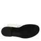 Dolce & Gabbana White Lambskin Leather Mid Calf Boots Shoes