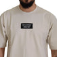 Dolce & Gabbana Ivory Cotton Ivory Printed Crewneck
