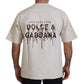 Dolce & Gabbana Ivory Cotton Ivory Printed Crewneck