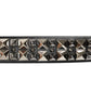 Dolce & Gabbana Black Calf Leather Studded Silver Buckle Belt