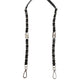 Dolce & Gabbana Black Leather Silver Chain Bag Accessory Shoulder Strap