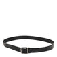 Dolce & Gabbana Black Leather Classic Metal Buckle Men Belt