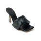 Bottega Veneta Green Leather Stiletto Heel Sandals