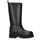 Off-White Black Leather Flat Boots