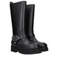 Off-White Black Leather Flat Boots