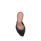 Amina Muaddi Black Nylon Stiletto Heel Sandals