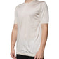 Dolce & Gabbana Off White Silk Henley Short Sleeves T-Shirt