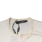 Dolce & Gabbana Off White Silk Henley Short Sleeves T-Shirt