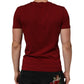Dolce & Gabbana Maroon Cotton Crew Neck Short Sleeves T-Shirt