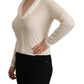 Liu Jo White Viscose Long Sleeves Fur Shearling Blouse