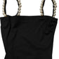 Dolce & Gabbana Black Faux Pearl Cotton Sheath Mini Dress