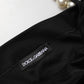 Dolce & Gabbana Black Faux Pearl Cotton Sheath Mini Dress