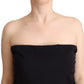 GF Ferre Black Lyocell Strapless Straight Trouser Jumpsuit