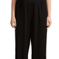 GF Ferre Black Lyocell Strapless Straight Trouser Jumpsuit