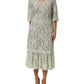 Dolce & Gabbana Mint Green Floral Lace Trim Midi Dress