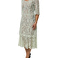 Dolce & Gabbana Mint Green Floral Lace Trim Midi Dress